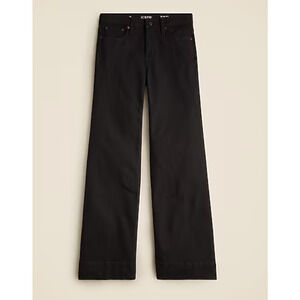 NWT J Crew Denim Trouser 28 Black 1996 Semi Stretch Jeans Women's Wide Leg